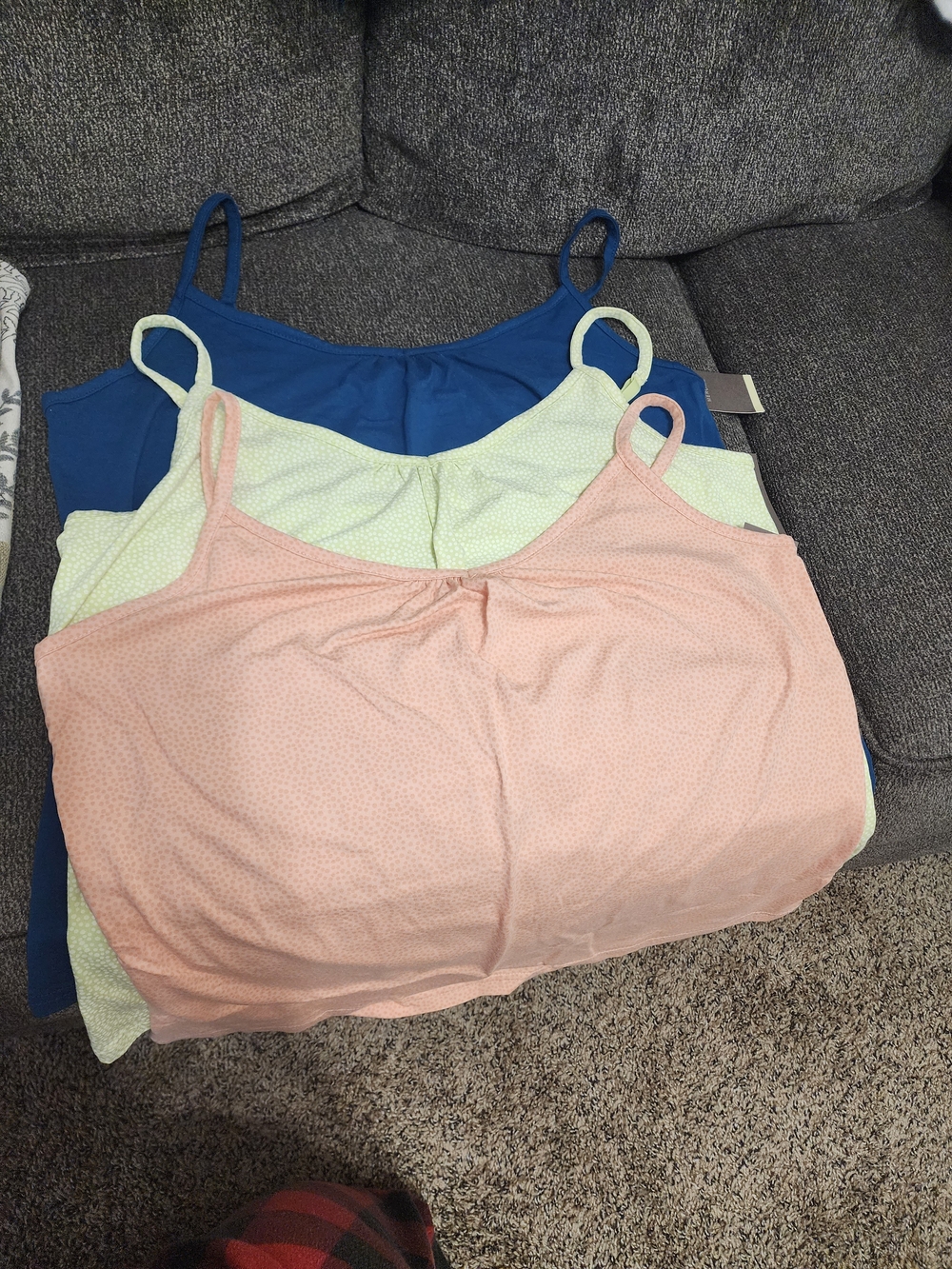 Merona Scoop Neck Camisole 3-Pack - Navy, Light Green, Blush Pink